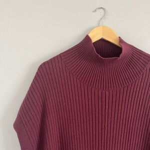 Banana Republic | NWT Maroon Mockneck Sweater Poncho